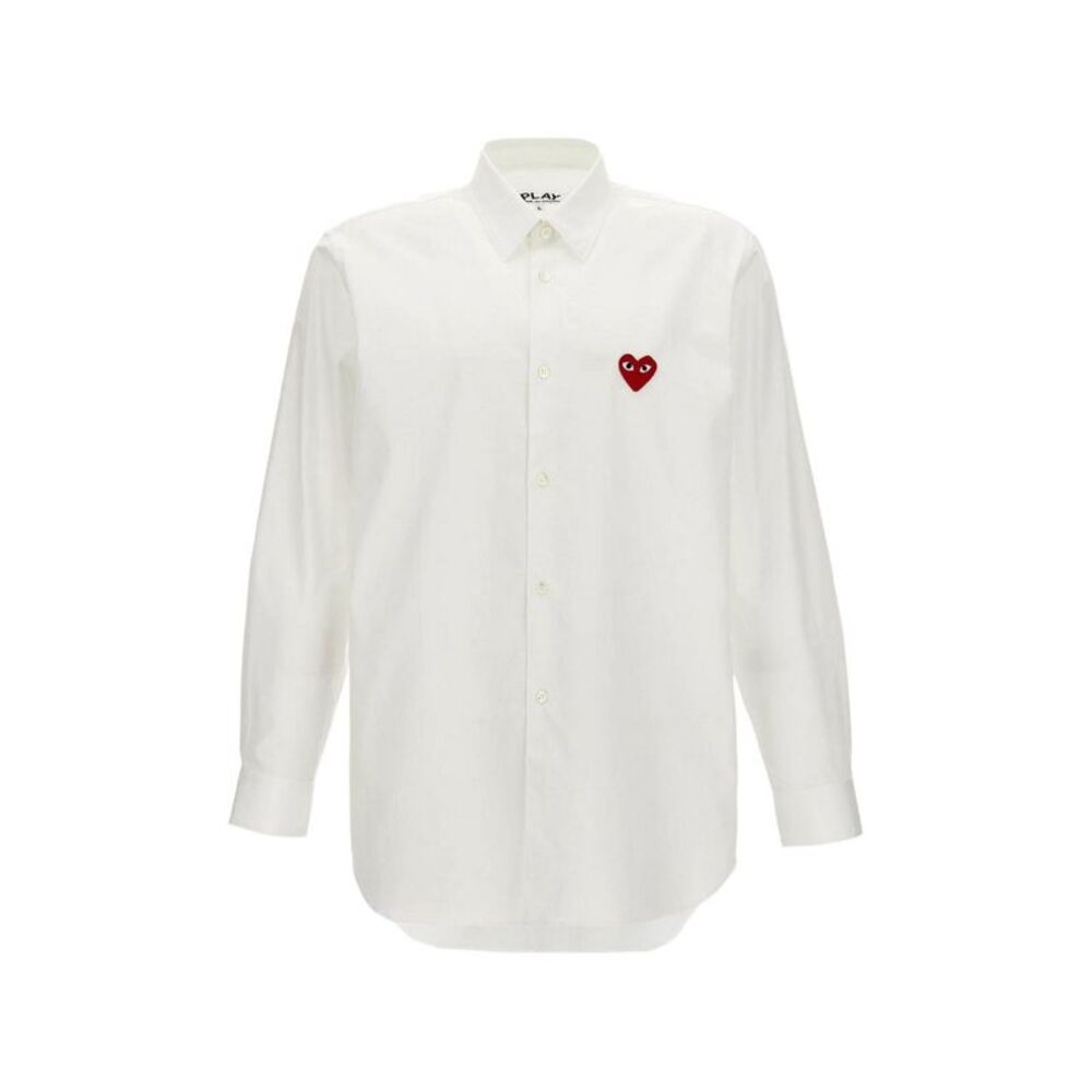 Comme Des Garçons Play Men Red Heart Cotton Shirt